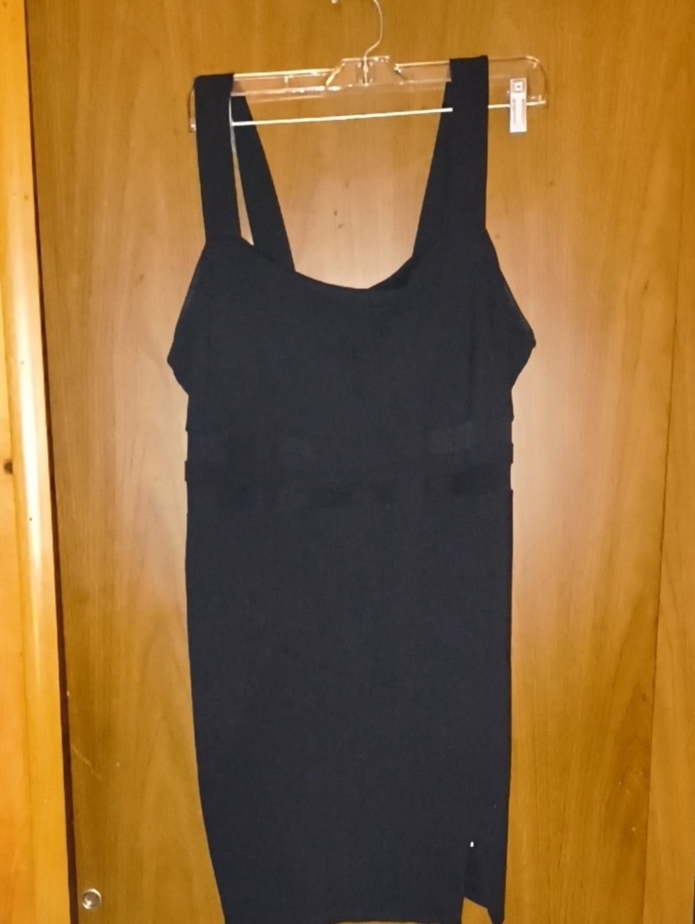 Sleek Black Tank-Strap Midi Dress
